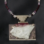 Quartz With Silver Pendant & Necklace